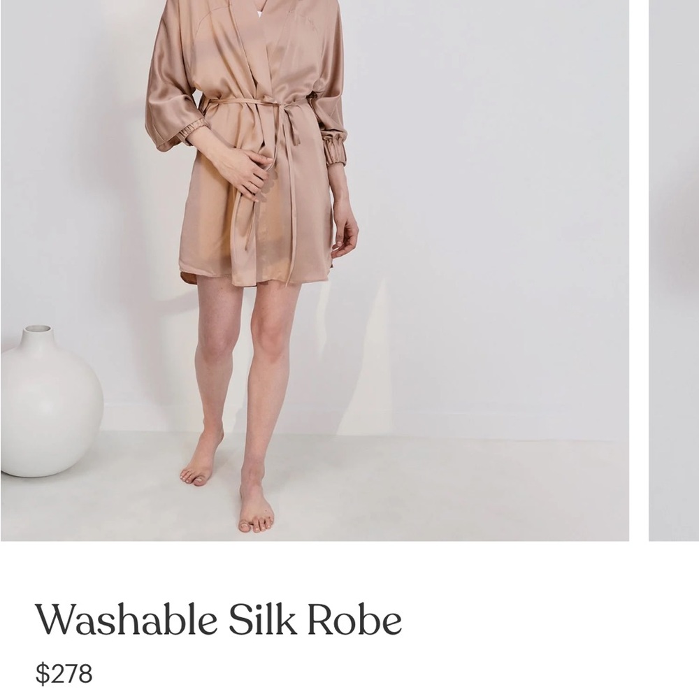 Lunya Washable Silk Robe - yellow/green